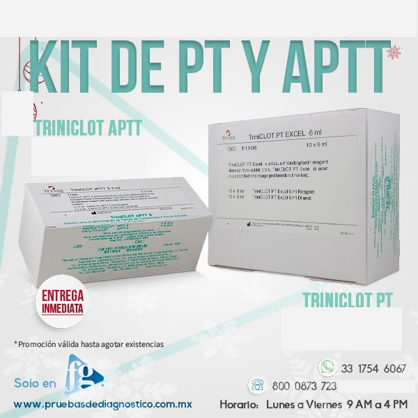 TriniCLOT KIT de PT y APTT  TROMBOPLASTINA PARCIAL ACTIVADA