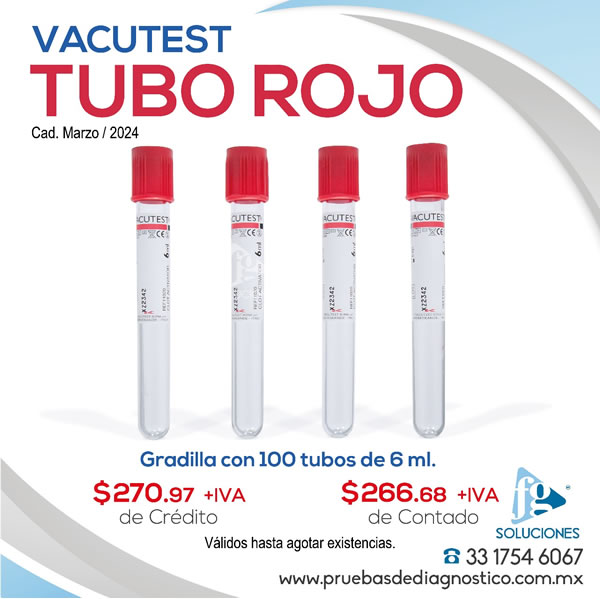Tubo Rojo Vacutest